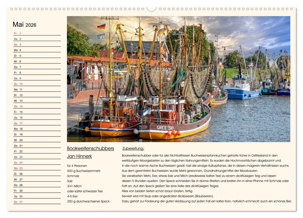 Ostfriesland kochen wie früher (CALVENDO Wandkalender 2026)