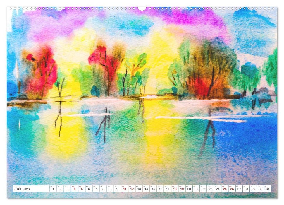 Roland Reiff Aquarelle Himmelslanschaften (CALVENDO Premium Wandkalender 2026)