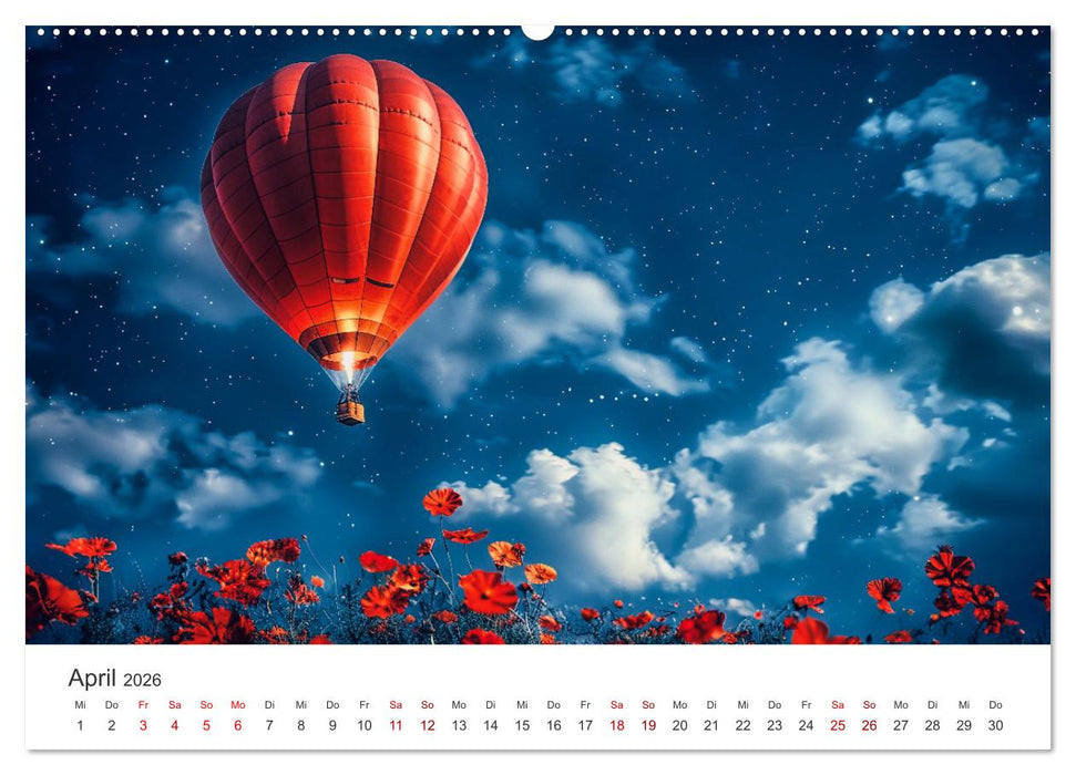Freiheit im Wind - Mit dem Ballon durchs Jahr (CALVENDO Premium Wandkalender 2026)
