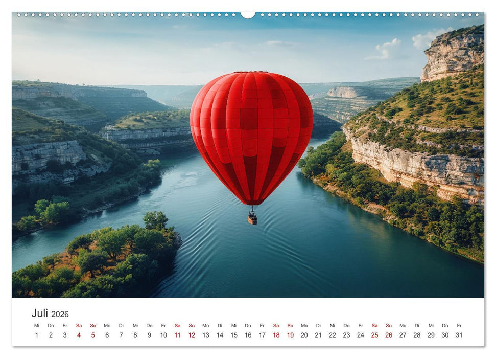 Freiheit im Wind - Mit dem Ballon durchs Jahr (CALVENDO Premium Wandkalender 2026)