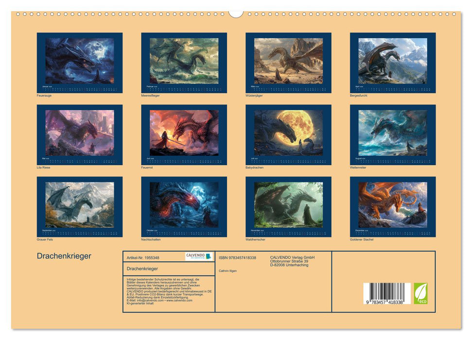 Drachenkrieger (CALVENDO Premium Wandkalender 2026)