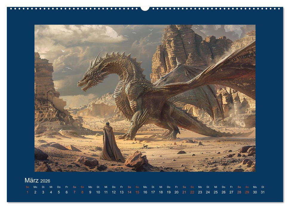 Drachenkrieger (CALVENDO Premium Wandkalender 2026)