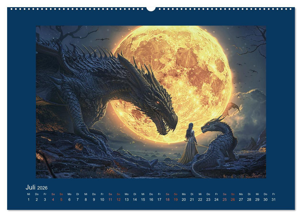 Drachenkrieger (CALVENDO Premium Wandkalender 2026)