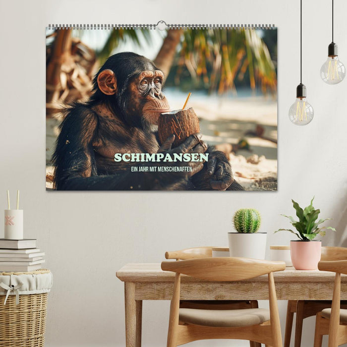 Schimpansen - Ein Jahr mit Menschenaffen. (CALVENDO Wandkalender 2026)
