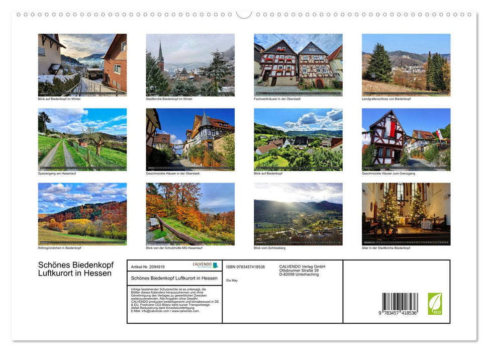 Schönes Biedenkopf Luftkurort in Hessen (CALVENDO Premium Wandkalender 2026)