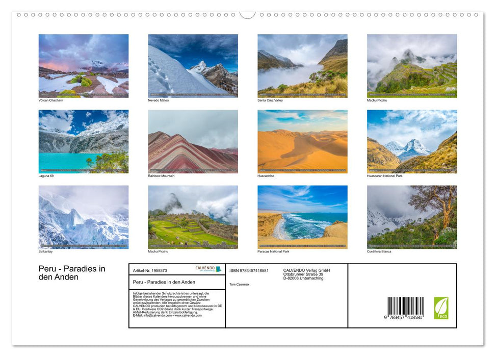 Peru - Paradies in den Anden (CALVENDO Premium Wandkalender 2026)