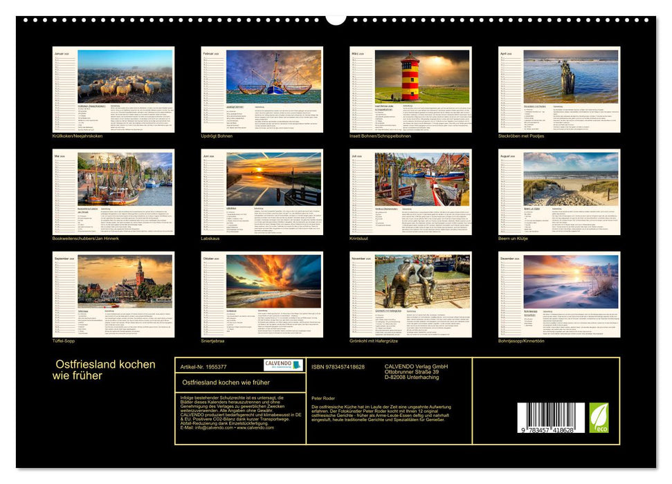 Ostfriesland kochen wie früher (CALVENDO Premium Wandkalender 2026)