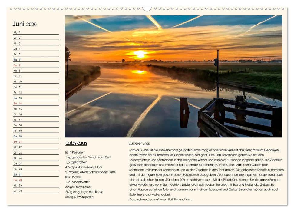 Ostfriesland kochen wie früher (CALVENDO Premium Wandkalender 2026)