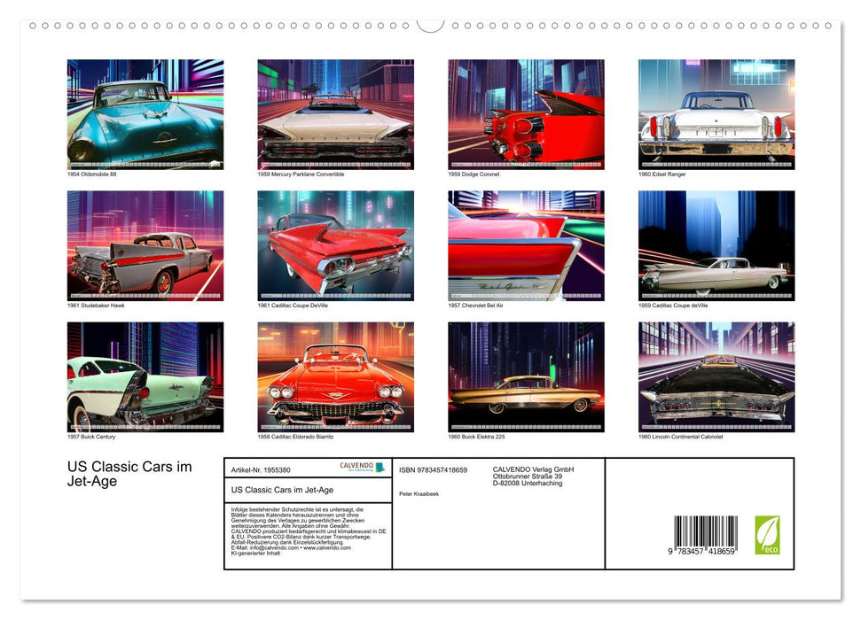 US Classic Cars im Jet-Age (CALVENDO Premium Wandkalender 2026)
