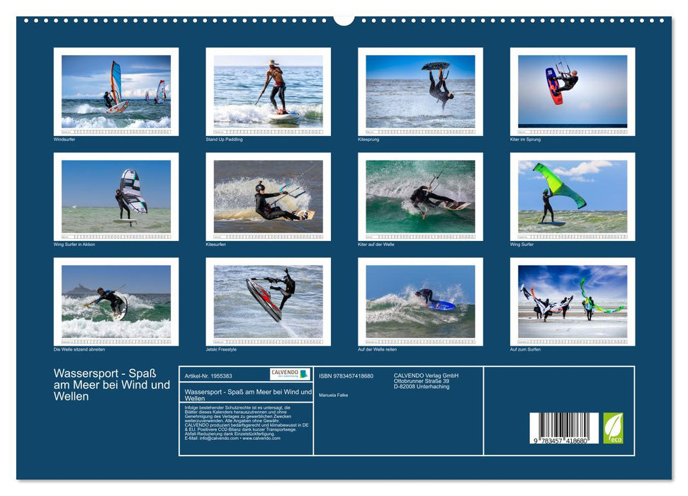 Wassersport - Spaß am Meer bei Wind und Wellen (CALVENDO Premium Wandkalender 2026)