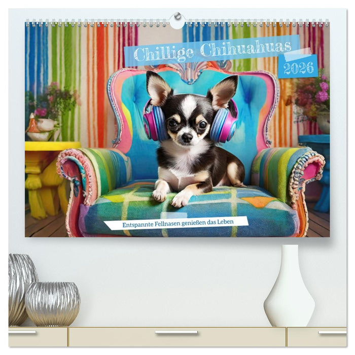 Chillige Chihuahuas - Entspannte Fellnasen genießen das Leben (CALVENDO Premium Wandkalender 2026)