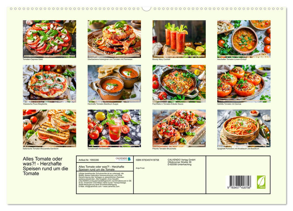 Alles Tomate oder was?! - Herzhafte Speisen rund um die Tomate (CALVENDO Premium Wandkalender 2026)