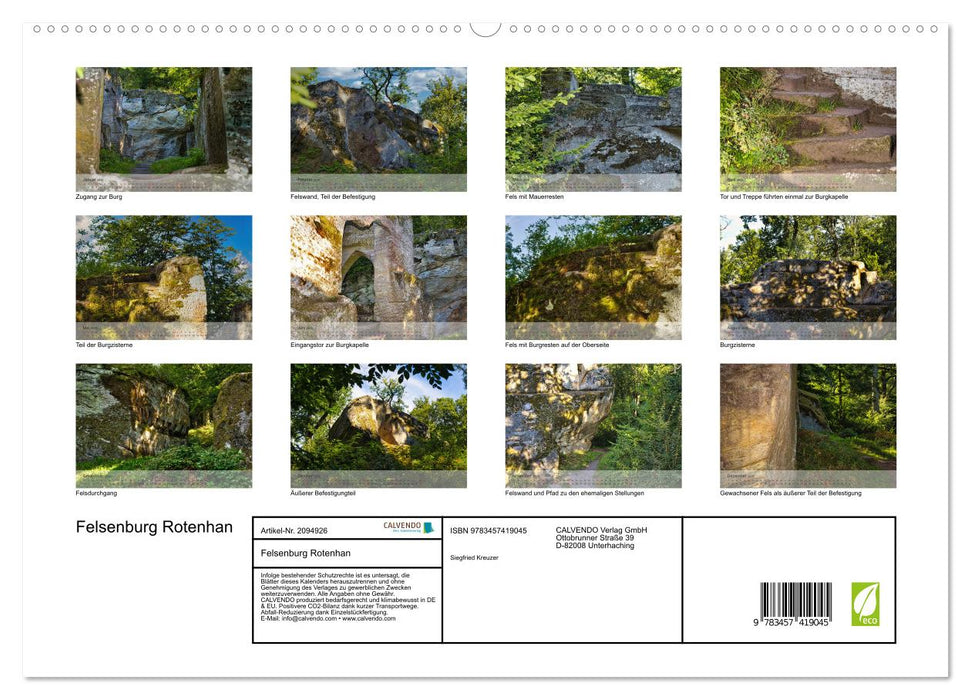 Felsenburg Rotenhan (CALVENDO Premium Wandkalender 2026)