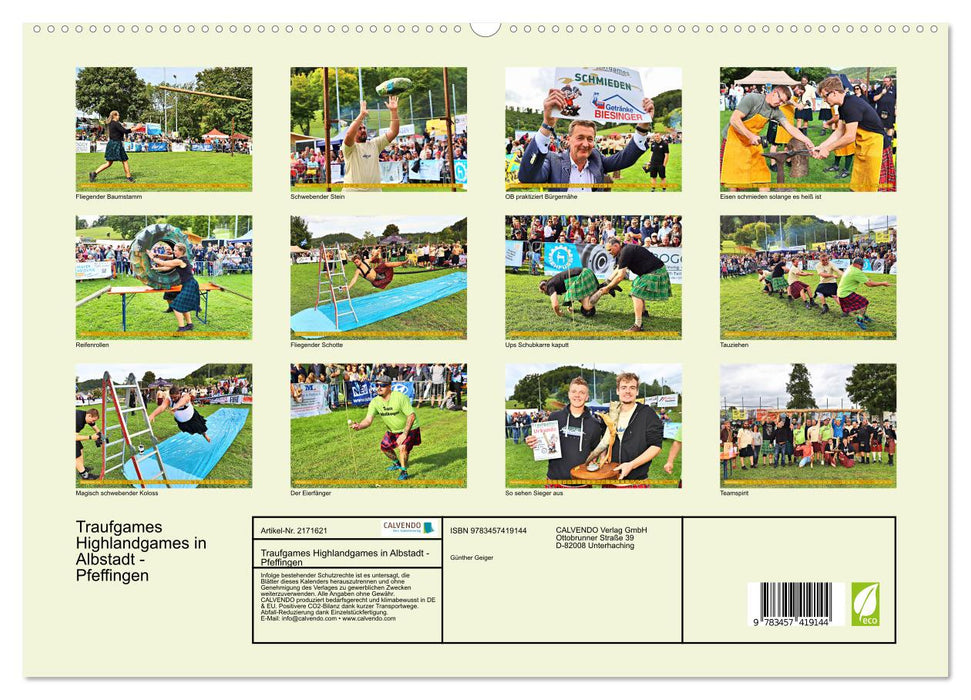 Traufgames Highlandgames in Albstadt - Pfeffingen (CALVENDO Premium Wandkalender 2026)
