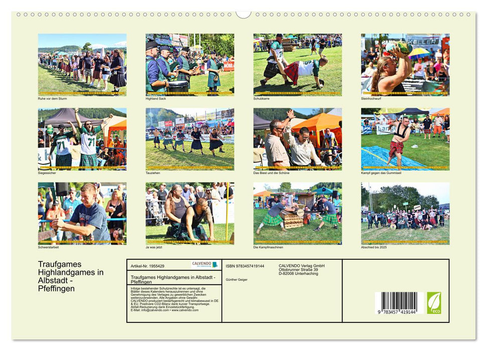 Traufgames Highlandgames in Albstadt - Pfeffingen (CALVENDO Premium Wandkalender 2026)