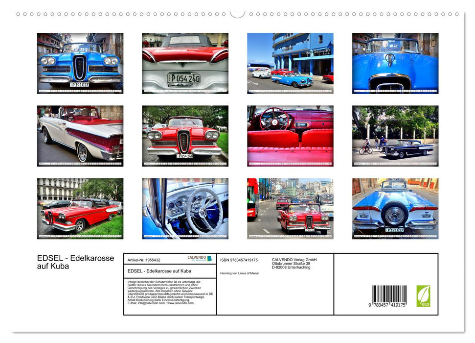 EDSEL - Edelkarosse auf Kuba (CALVENDO Premium Wandkalender 2026)