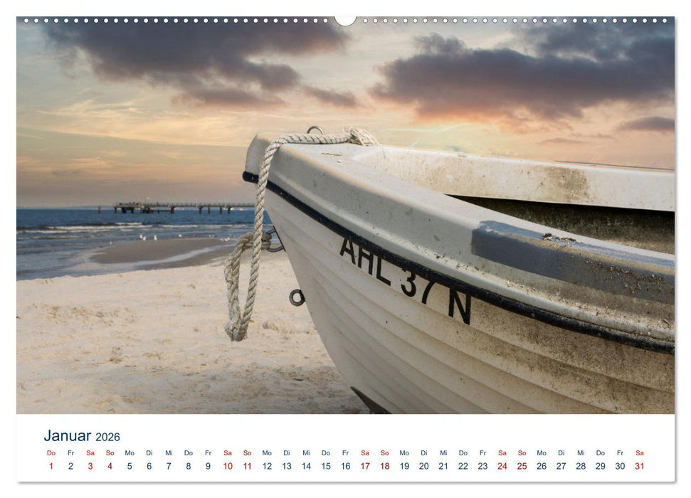 Fischerboote auf Usedom (CALVENDO Premium Wandkalender 2026)