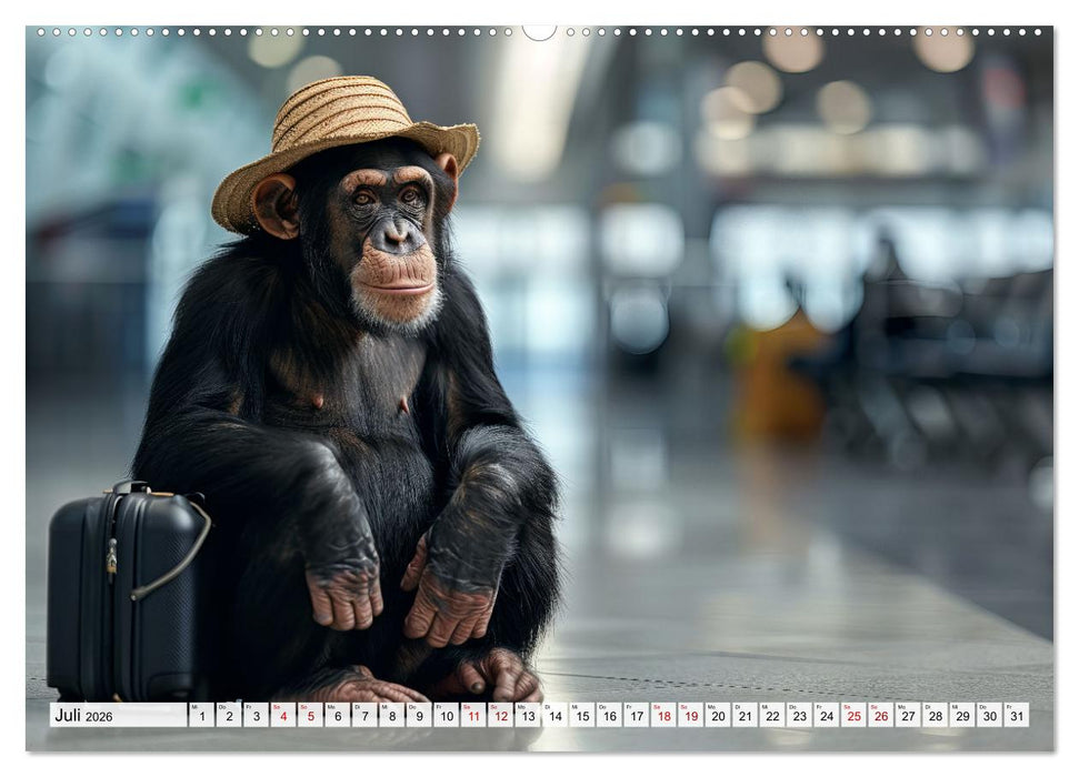 Schimpansen - Ein Jahr mit Menschenaffen. (CALVENDO Premium Wandkalender 2026)