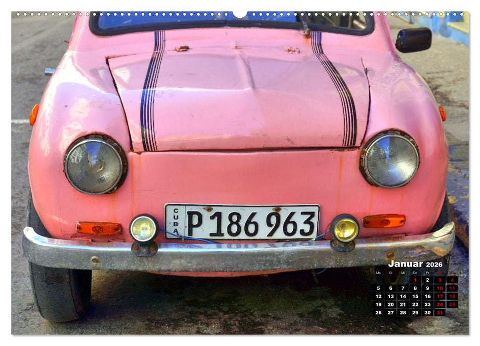 Auto-Zwerge - Europäische Kleinstwagen auf Kuba (CALVENDO Premium Wandkalender 2026)