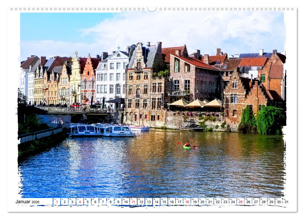 Spaziergang durch Gent (CALVENDO Premium Wandkalender 2026)
