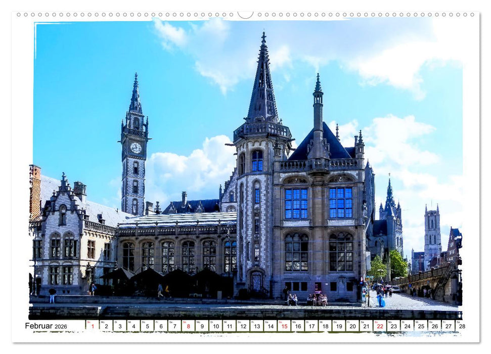 Spaziergang durch Gent (CALVENDO Premium Wandkalender 2026)
