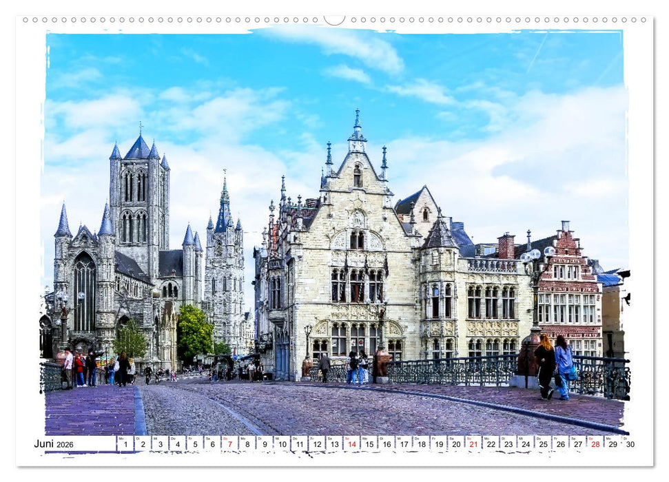 Spaziergang durch Gent (CALVENDO Premium Wandkalender 2026)