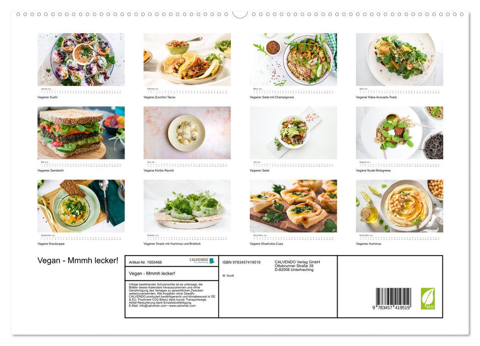 Vegan - Mmmh lecker! (CALVENDO Premium Wandkalender 2026)