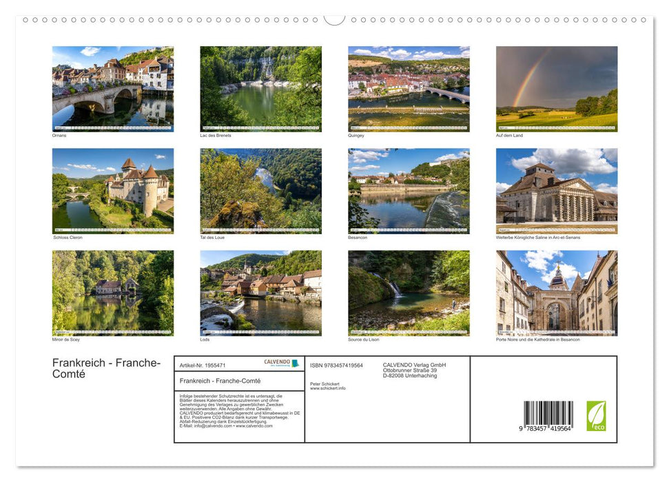 Frankreich - Franche-Comté (CALVENDO Premium Wandkalender 2026)