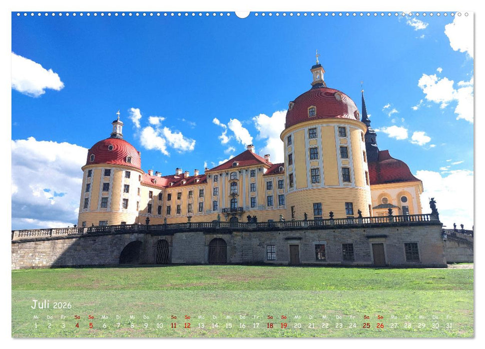 Schloss Moritzburg und das Fasanenschlösschen (CALVENDO Premium Wandkalender 2026)