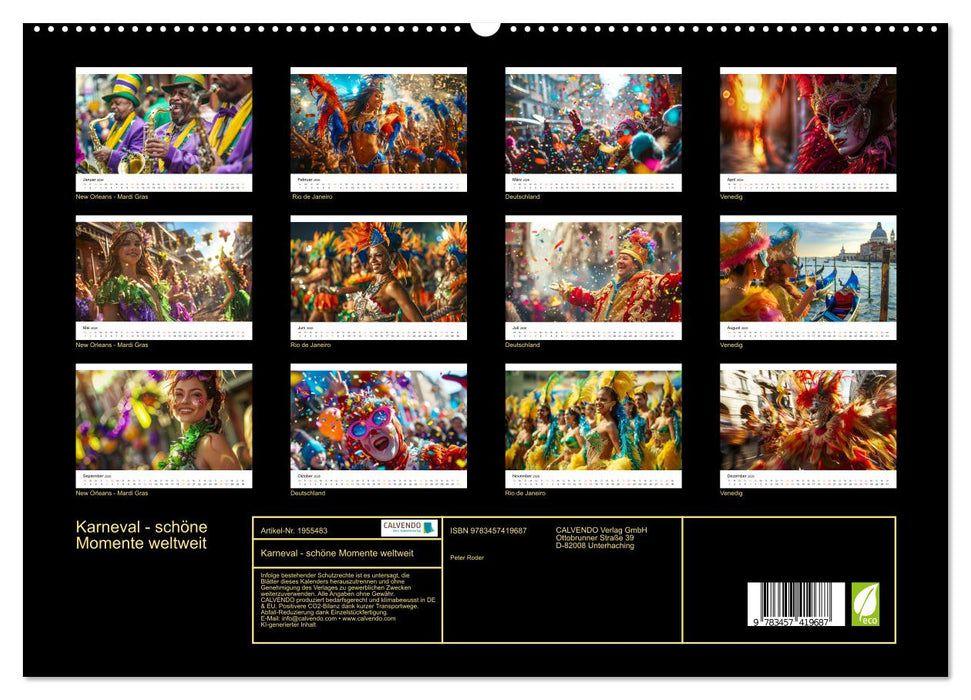 Karneval - schöne Momente weltweit (CALVENDO Premium Wandkalender 2026)