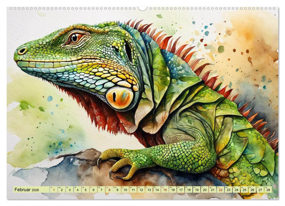 Farbenprächtige Reptilien (CALVENDO Wandkalender 2026)