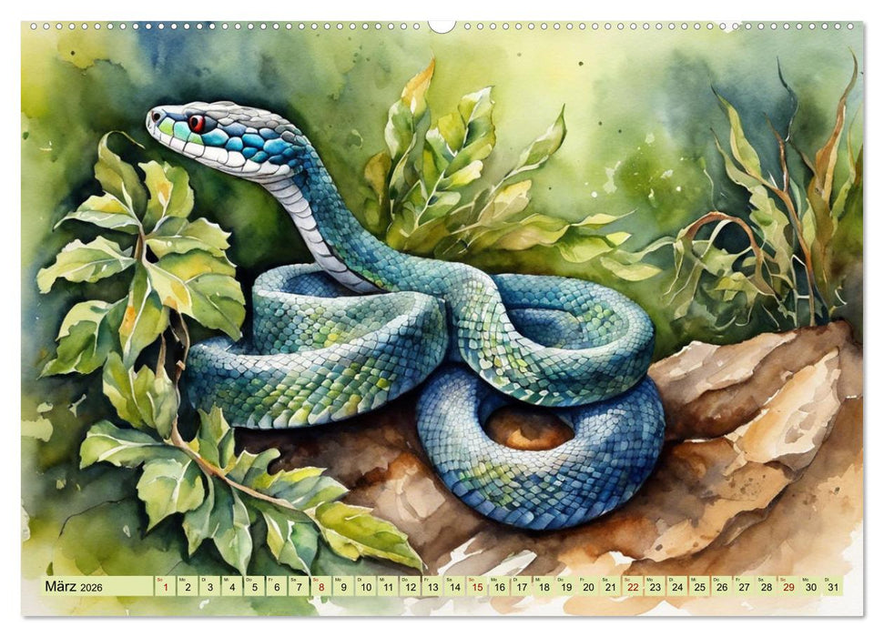 Farbenprächtige Reptilien (CALVENDO Wandkalender 2026)