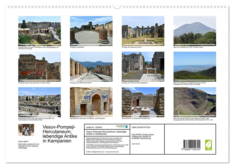 Vesuv-Pompeji-Herculaneum, lebendige Antike in Kampanien (CALVENDO Premium Wandkalender 2026)