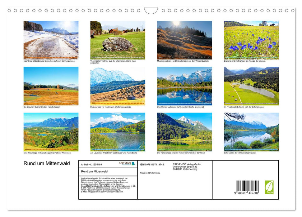 Rund um Mittenwald (CALVENDO Wandkalender 2026)