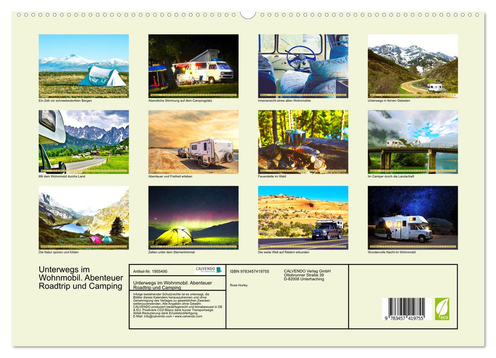 Unterwegs im Wohnmobil. Abenteuer Roadtrip und Camping (CALVENDO Premium Wandkalender 2026)