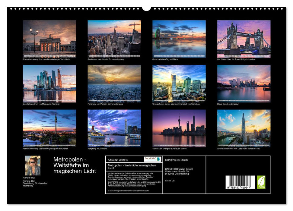 Metropolen - Weltstädte im magischen Licht (CALVENDO Premium Wandkalender 2026)