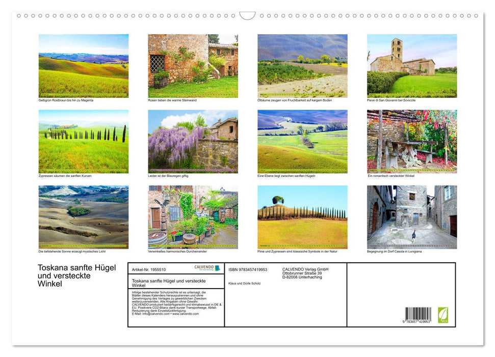 Toskana sanfte Hügel und versteckte Winkel (CALVENDO Wandkalender 2026)