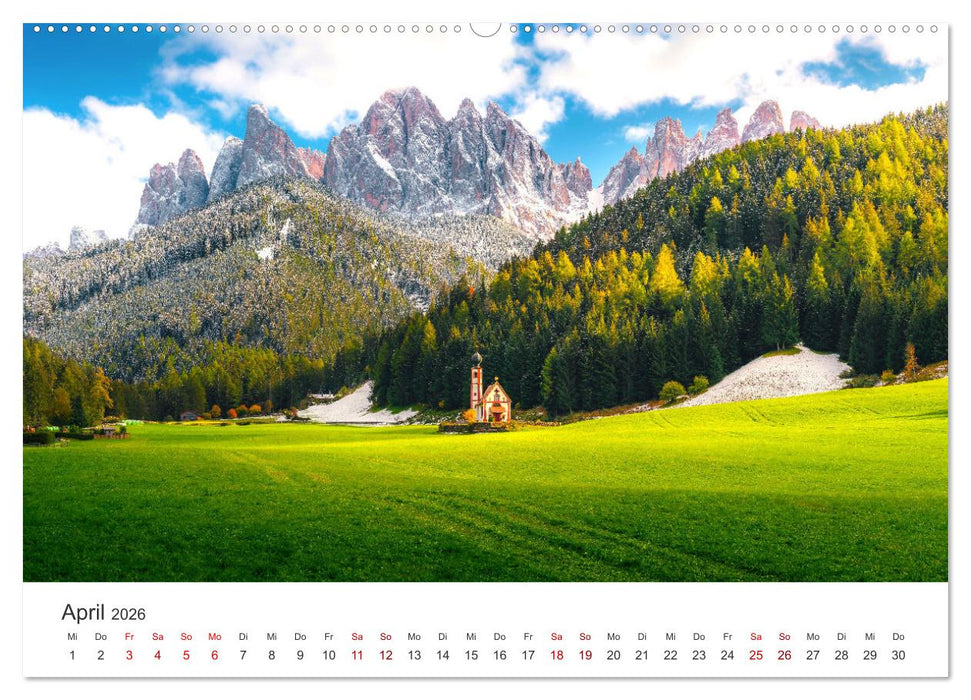 Dolomiten - Die wunderschönen Südalpen in Italien. (CALVENDO Premium Wandkalender 2026)