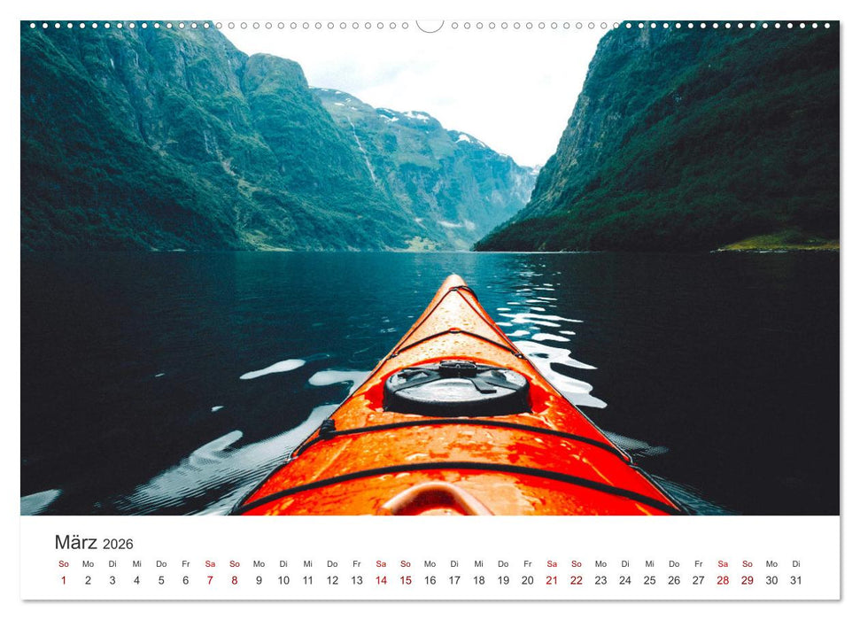 Kajak - Ruhige Gewässer (CALVENDO Premium Wandkalender 2026)