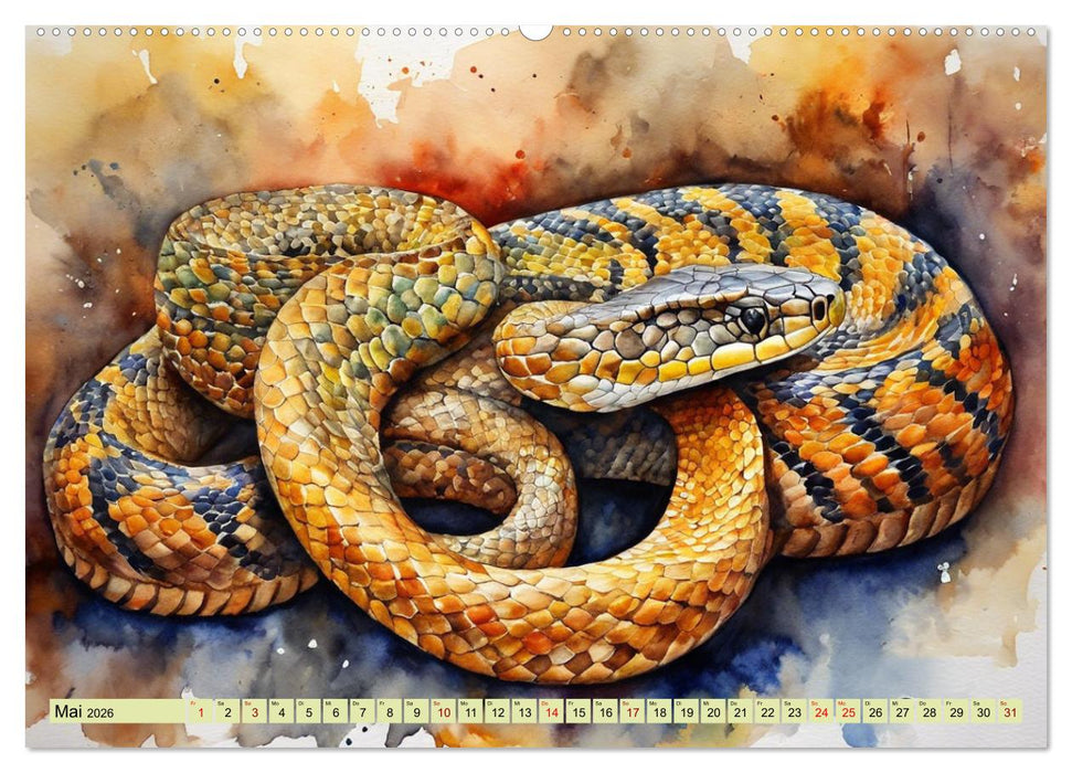 Farbenprächtige Reptilien (CALVENDO Premium Wandkalender 2026)