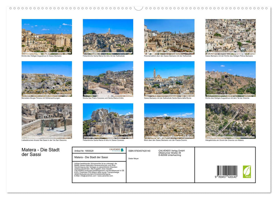 Matera - Die Stadt der Sassi (CALVENDO Premium Wandkalender 2026)
