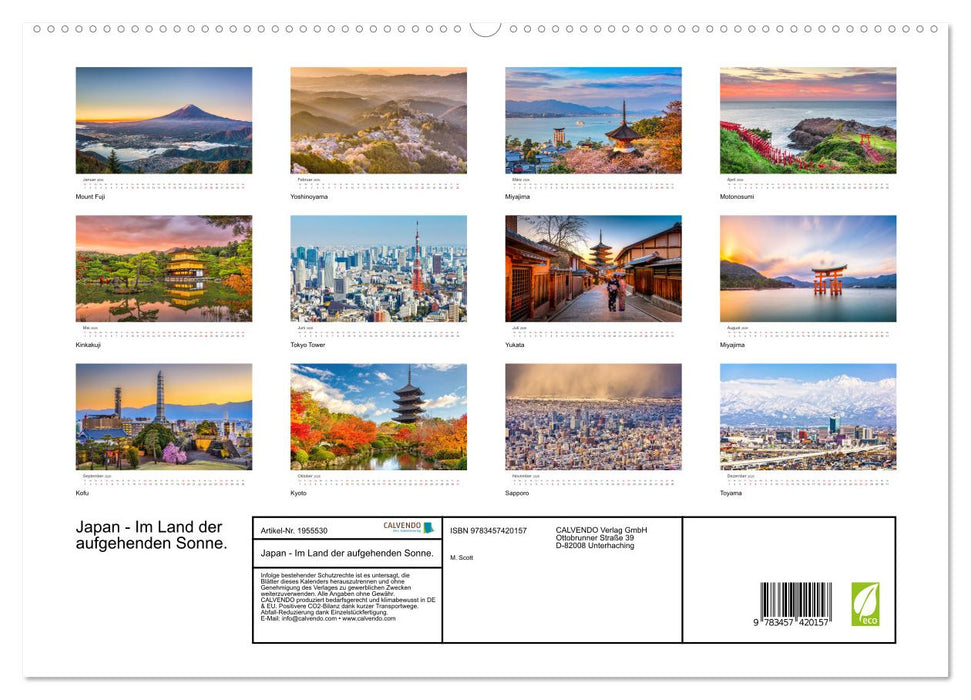 Japan - Im Land der aufgehenden Sonne. (CALVENDO Premium Wandkalender 2026)