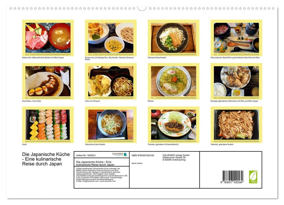 Die Japanische Küche - Eine kulinarische Reise durch Japan (CALVENDO Premium Wandkalender 2026)