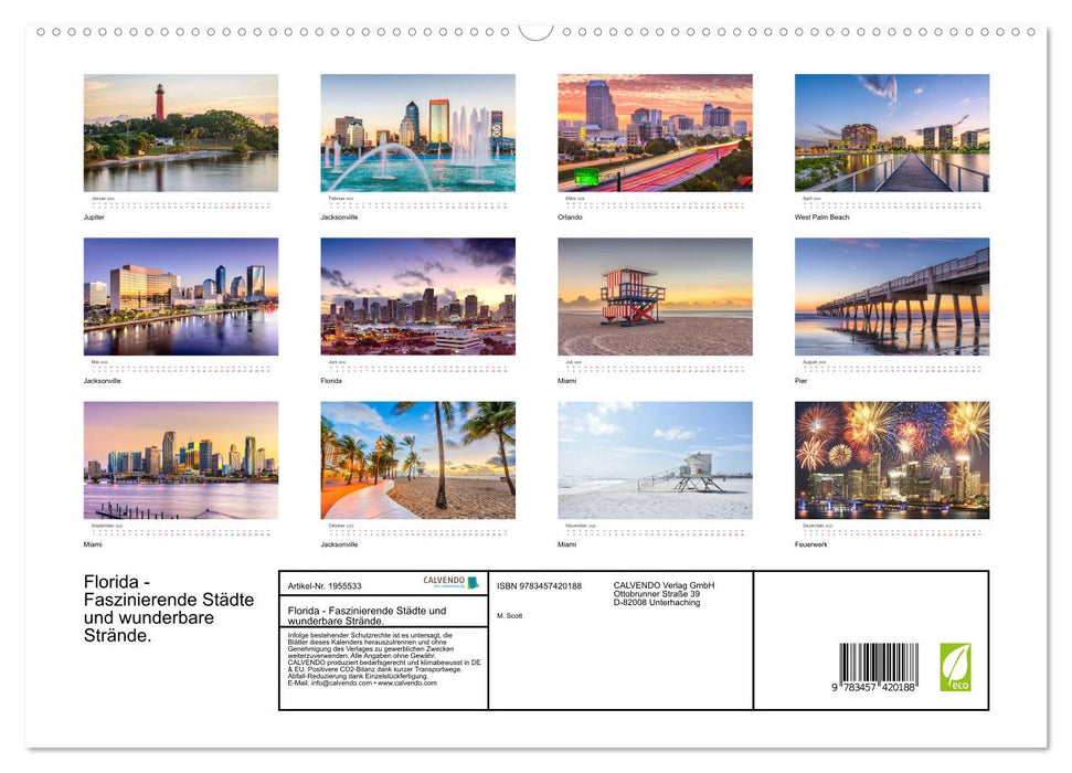 Florida - Faszinierende Städte und wunderbare Strände. (CALVENDO Premium Wandkalender 2026)