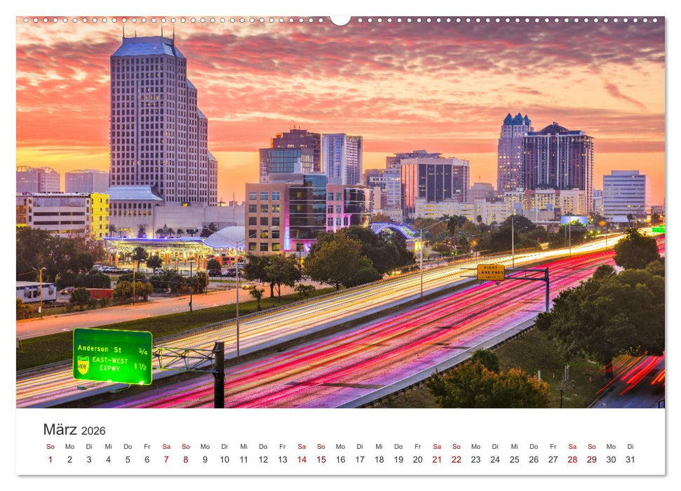 Florida - Faszinierende Städte und wunderbare Strände. (CALVENDO Premium Wandkalender 2026)
