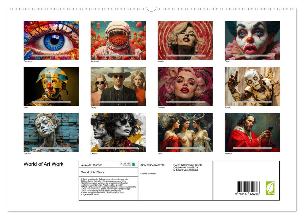 World of Art Work (CALVENDO Premium Wandkalender 2026)