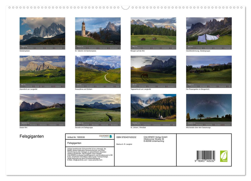 Felsgiganten (CALVENDO Premium Wandkalender 2026)