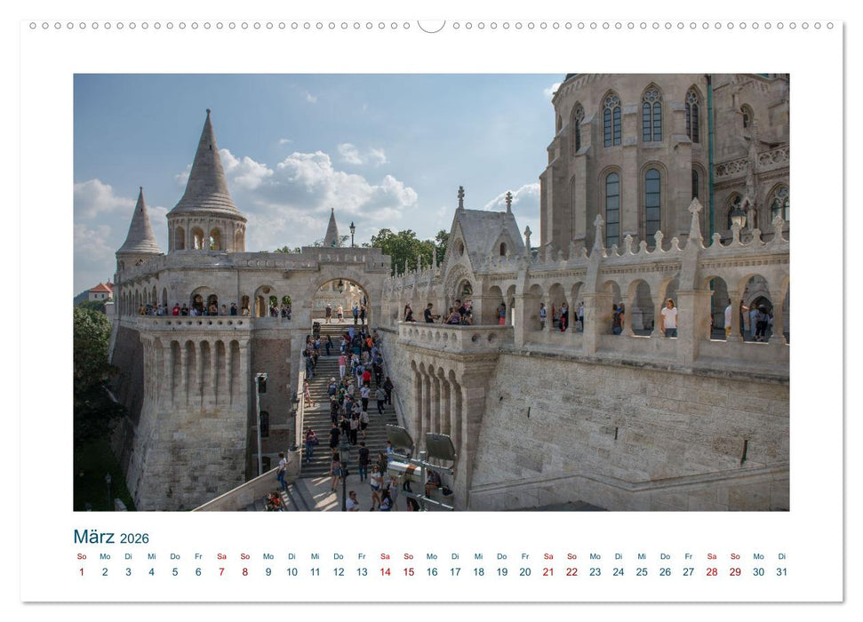 Budapest: zwischen Parlamentsgebäude und Burgpalast (CALVENDO Premium Wandkalender 2026)