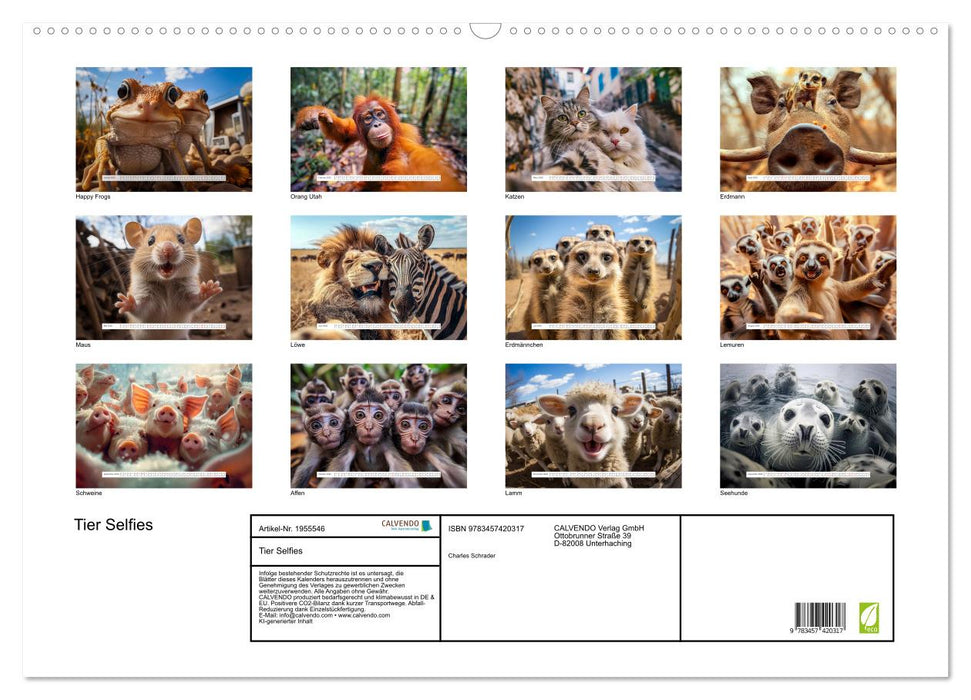 Tier Selfies (CALVENDO Wandkalender 2026)