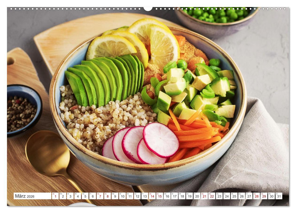 Vegane Bowls - Eine Schüssel voller Geschmack (CALVENDO Premium Wandkalender 2026)